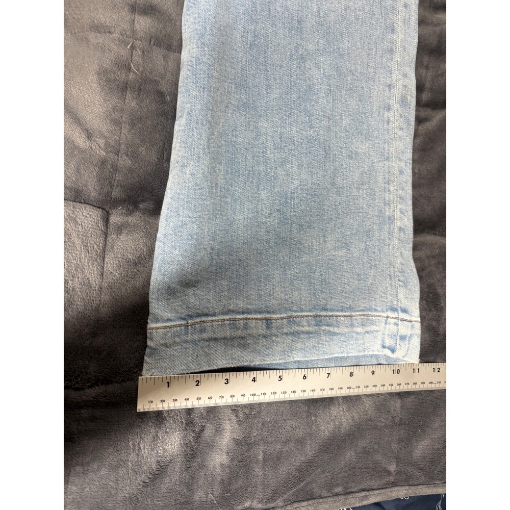 American Eagle Women 4 Regular Light Wash High Rise Wide Leg Cargo Jeans Stretch - Picture 10 of 14